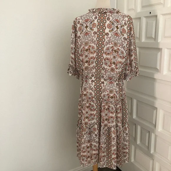 Tory Burch Silk Serena Dress Hicks Garden Printed Size 10 RETAIL $598